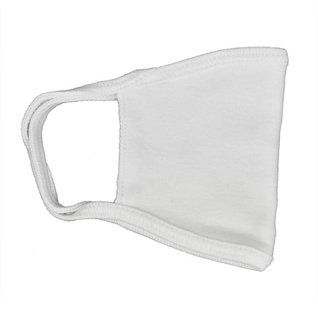 Reusable Unisex Face Mask With Round/Ear Loop - 100% Cotton (WHITE)